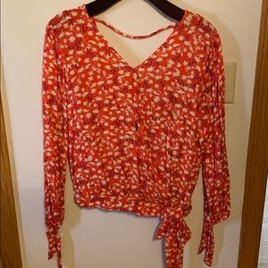 V Flowy Top with Ties